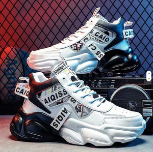 Latest Design Men's Casual Shoes Breathable High Top Sports Shoes Casual PVC <b>Insoles</b> Heighten Youth Basketball Style Shoes - Product Image 1