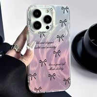 Coques de téléphone portable antichoc pour femmes avec nœud papillon et impression pailletée pour iPhone 17 Air 16 15 Plus Pro Max 14 13 12 11 X