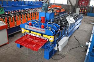 Hoàn toàn tự động thủy lực dễ dàng để hoạt động màu thép kim loại Bảng điều chỉnh gạch máy làm bằng kính ngói cuộn tạo thành máy - Product Image 2