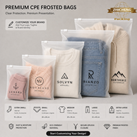 Sacs à fermeture éclair en CPE givré GRS en gros pour vêtements, chaussettes et chaussures, logo personnalisé, recyclables, 100% refermables, sacs d'emballage pour vêtements