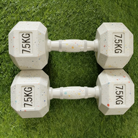 Ensemble d'haltères hexagonales professionnelles en caoutchouc de 2,5 à 5 kg pour l'entraînement – Antidérapantes, durables et réglables