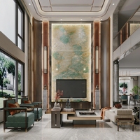 Dalle de pierre frittée de luxe polie 1200*3000mm Tourmaline Pandora, imperméable, ignifuge, durable, pour aménagement paysager et salon