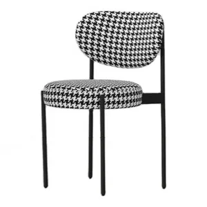 Moderne design innenräume stoff sitz esszimmer stühle mit metall beine eitelkeit stuhl