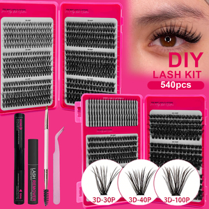 Handmade Waterproof Wispy Synthetic Hair Mega <strong>Volume</strong> 10D-200D 32-Rows <strong>Lash</strong> Book Clusters Individual <strong>Lashes</strong> Kit for DIY Home - Product Image 2