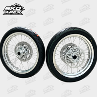 Jeu de roues argentées Sur-Ron Ultra Bee 17 pouces, construction robuste, Plug & Play, rayons haute résistance 110/70-17 et 140/60-17