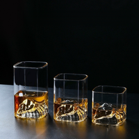 Nouveauté Verre de montagne transparent en verre borosilicate de haute qualité avec tasse à usage domestique carrée transparente monocouche