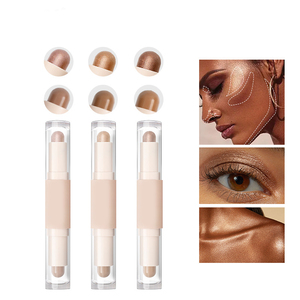 Stick de contour et illuminateur 2-en-1 double embout, stylo de maquillage visage pailleté, bronzant, OEM ODM, marque privée, cosmétiques en gros OEM ODM - Product Image 2