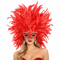 Ornement facial en plumes d'oie/coq, coque rigide, dentelle, pour danseuse de samba brésilienne, accessoire de scène, fournisseur