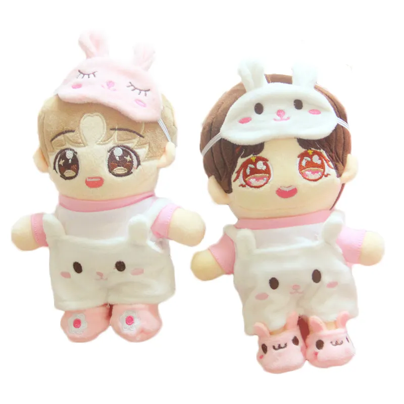 In Stock Lovely Plush Man Shape Doll Rabbit Clothes and Pants Stuffed Soft Plush Toy