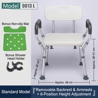 Chaise de douche pliable à hauteur réglable, gain de place, montage sans outils, pour la vente en gros