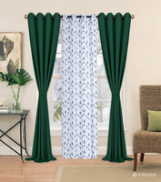 Ensemble de 5 rideaux occultants pour salon : 2 rideaux occultants unis, 1 rideau transparent brodé, 2 attaches rideaux, occultation à 100%