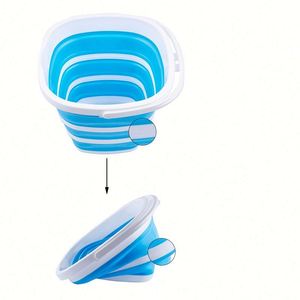 Seau pliable en silicone pratique pour la pêche en plein air, la plage, le nettoyage à domicile - Product Image 4