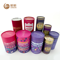 Tube en papier personnalisé en gros pour aliments, suppléments, café, crème pour les mains, emballage cylindrique imprimé de qualité alimentaire