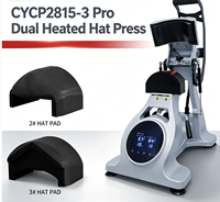 Presse à chaud semi-automatique électrique 110V CYCP2815-3 Pro pour casquettes, avec alignement laser, pour transfert thermique sur casquettes, tapis et coussinets en silicone