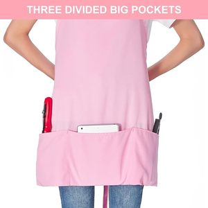 Không Thấm Nước Tùy Chỉnh In Logo Cắt Tóc Cape Tạp Dề Màu Hồng Với Hai Túi Cho Thợ Cắt Tóc Vải Bib Người Đàn Ông Phụ Nữ Đầu Bếp Nấu Ăn Nhà Bếp Tạp Dề - Product Image 3