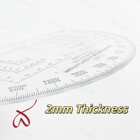 Règle transparente en plastique Shenkir de 6 pouces de diamètre, pour lecture de cartes et dessin, épaisseur 2 mm, avec lignes imprimées pour sandwiching