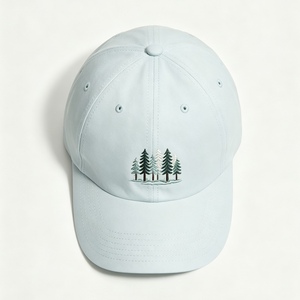Custom 6 <b>Panel</b> <b>Light</b> Blue Baseball Cap Pine Tree Embroidery Adjustable Dad Hat Breathable Sun Protection Outdoor Sports Cap - Product Image 4