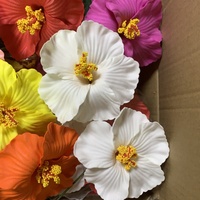 Fleur d'hibiscus artificielle R-16 Real Touch en PU, type Rosa-Sinensis, pour la décoration florale DIY, fêtes, mariages et maison