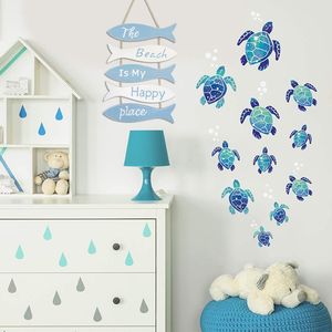 Hstyle Blue the Beach Is My Happy <span class=keywords><strong>Place</strong></span> Panneau mural en bois à thème Ornement suspendu en bois pour la décoration de salle de bain à la maison HS1145 - Product Image 4