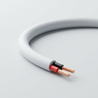 Weiß ummanteltes RVVB-Doppel-Flachkabel, flexibles Elektrokabel, 2-adrig, 0,75 mm² bis 4,0 mm², weiße Ummantelung, 300/500 V Nennspannung