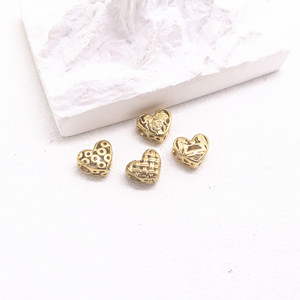 Cuentas espaciadoras de acero inoxidable en forma de corazón Yunnique, chapadas en oro, para fabricación de pulseras, accesorios de joyería, proceso de fundición de 8 mm - Product Image 4