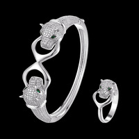 Bracelet double tête de léopard lisse en forme de U pour femmes Bracelets de mode à la mode Bijoux Bague Bracelet