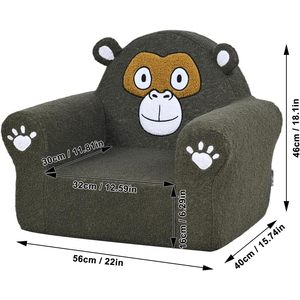 Afbkss & BB โซฟาเด็กมีลายปักรูปสัตว์มินิเก้าอี้โฟมนุ่มพิเศษสำหรับเด็กผู้ชายและเด็กผู้หญิงใช้ในบ้านดีไซน์การ์ตูน - Product Image 6