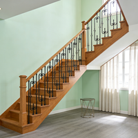 Großhandel Hochwertiges Modernes Matt-Schwarzes Massives Balkon-Geländer Dekoratives Schmiedeeisen-Treppengeländer für Apartment und Villa