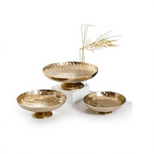 Ensemble de 3 bols à nourriture en aluminium, design moderne, différentes tailles, pour collations et desserts, best-seller - Product Image 1
