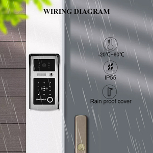 Téléphone de porte vidéo Tuya Smart Life 9 pouces avec interphone à anneau intelligent mot de passe d'empreintes digitales et <span class=keywords><strong>sonnette</strong></span> vidéo de connectivité WiFi RFID - Product Image 2