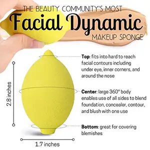 New Arrival Lemon Shape Custom Logo Latex Free Makeup Sponge Smooth Beauty Egg Foundation Blender Makeup Sponge