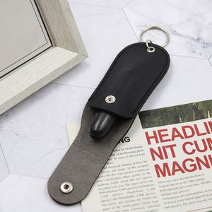 Pu Leather Keychain Portable Holder With <b>Key</b> <b>Ring</b> for Travel Slim Lipstick Sleeve Storage Pouch - Product Image 5