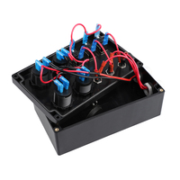Boîtier d'alimentation multi-ports 12V/24V avec panneau de commutation 3 voies, chargeur USB double, voltmètre, allume-cigare et pince de batterie