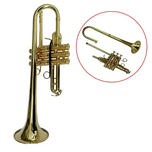 Professional OEM manufacture production golden plated brass instruments trumpet Low E