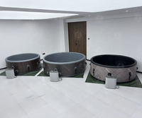 Runder Aufblasbarer Spa-Pool Faltbarer Whirlpool mit Heiz- und Filtersystem für den Außenbereich