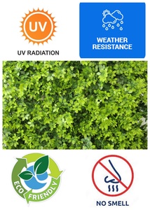 Panneaux muraux d'herbe artificielle protégés contre les UV 50X50 PE nouveau matériau <span class=keywords><strong>buis</strong></span> intérieur extérieur vert décoration murale mariage salle de noël - Product Image 6