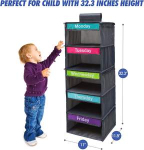 Contenitore multistrato per cassetto e borsa da appendere con etichetta della settimana pieghevole armadio appeso per abbigliamento - Product Image 1