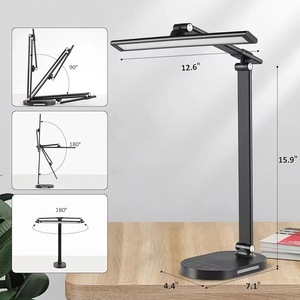 Modern Minimalist Powered LED Desk <b>Lamp</b> with <b>Wireless</b> Charger Reading Room 5-Color Stepless Dimmable Touch Control CRI 80 - Product Image 2