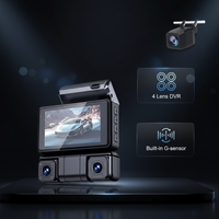 Caméra de voiture multi-lentilles 4 canaux 360 degrés, vision nocturne, caméra embarquée 3 pouces, 2.5k avant/arrière, 1080 WiFi, capteur G, enregistreur vidéo