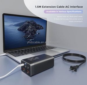 125W Gan Charging Head 3USB C+2USB QC3.0 Multi Port Travel Desktop Charger Mobile Phone Charging <b>Socket</b> - Product Image 5