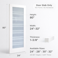 Porte de salle de bain moderne en verre dépoli ventilé, apprêtée blanche, pour maison – Stock USA