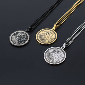 Best Seller titanyum çelik antik yunan tanrıçası Goddess kolye uzun altın kolye hıristiyan sembolü - Product Image 4