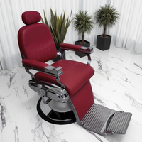 Chaise de barbier moderne de haute qualité pour Salon de beauté Rotation à 360 degrés Pompe hydraulique puissante Cuir synthétique réglable