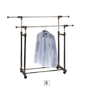 FIRST HORSE Porte-vêtements multifonctionnel à double tringle en acier inoxydable pour la maison avec roulettes mobiles - Product Image 2