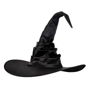 2023 नई फैशन वयस्क हेलोवीन चुड़ैल कॉस्टयूम टोपी कपड़े काले बैंगनी बुराई चुड़ैल Cosplay टोपी त्योहार शो झालरदार पार्टी सलाम