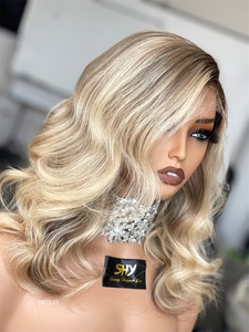 Perruques en cheveux humains naturels couleur Balayage 2026, <span class=keywords><strong>Blond</strong></span> Balayage, Courtes, Perruque Lace Front HD 13*5 avec ligne de cheveux pré-épilée pour femmes blanches - Product Image 5