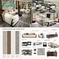 Ensemble de table à manger en marbre de luxe avec 6 chaises en cuir matelassé, bordure dorée, incrustation en verre, personnalisation complète pour villa et hôtel