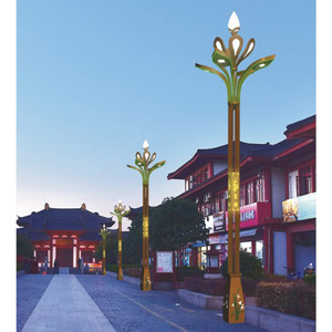 โคมไฟ LED กลางแจ้งแบบจีนรูปดอกแมกโนเลีย เสาสูง 5-12 เมตร มาตรฐาน IP65 รับประกัน 10 ปี พร้อมเซ็นเซอร์ตรวจจับความเคลื่อนไหว สำหรับไฟถนนในเขตเทศบาล - Product Image 1