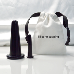 2件面部拔罐疗法套装硅胶防脂肪组织面部拔罐按摩器除皱黑色硅胶拔罐 - Product Image 6