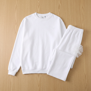Ensemble de sport d'automne pour homme et femme Alolab en coton pur, taille élastique, imprimé uni, écologique, avec logo personnalisé - Product Image 1